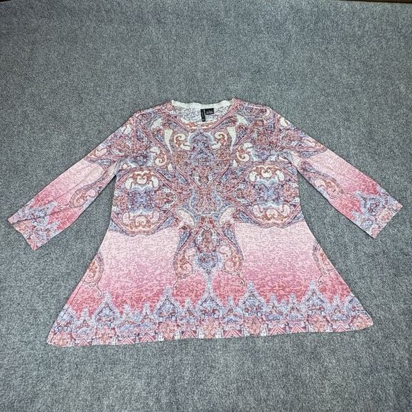new directions Tops - New Directions ND Paisley Tunic Top Women's Large Boho‎ Chic Y2K Artsy Festival